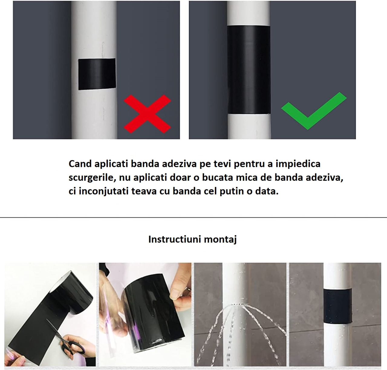 Banda adeziva ultra puternica Luxer pentru reparatii scurgeri 150x10cm [7]