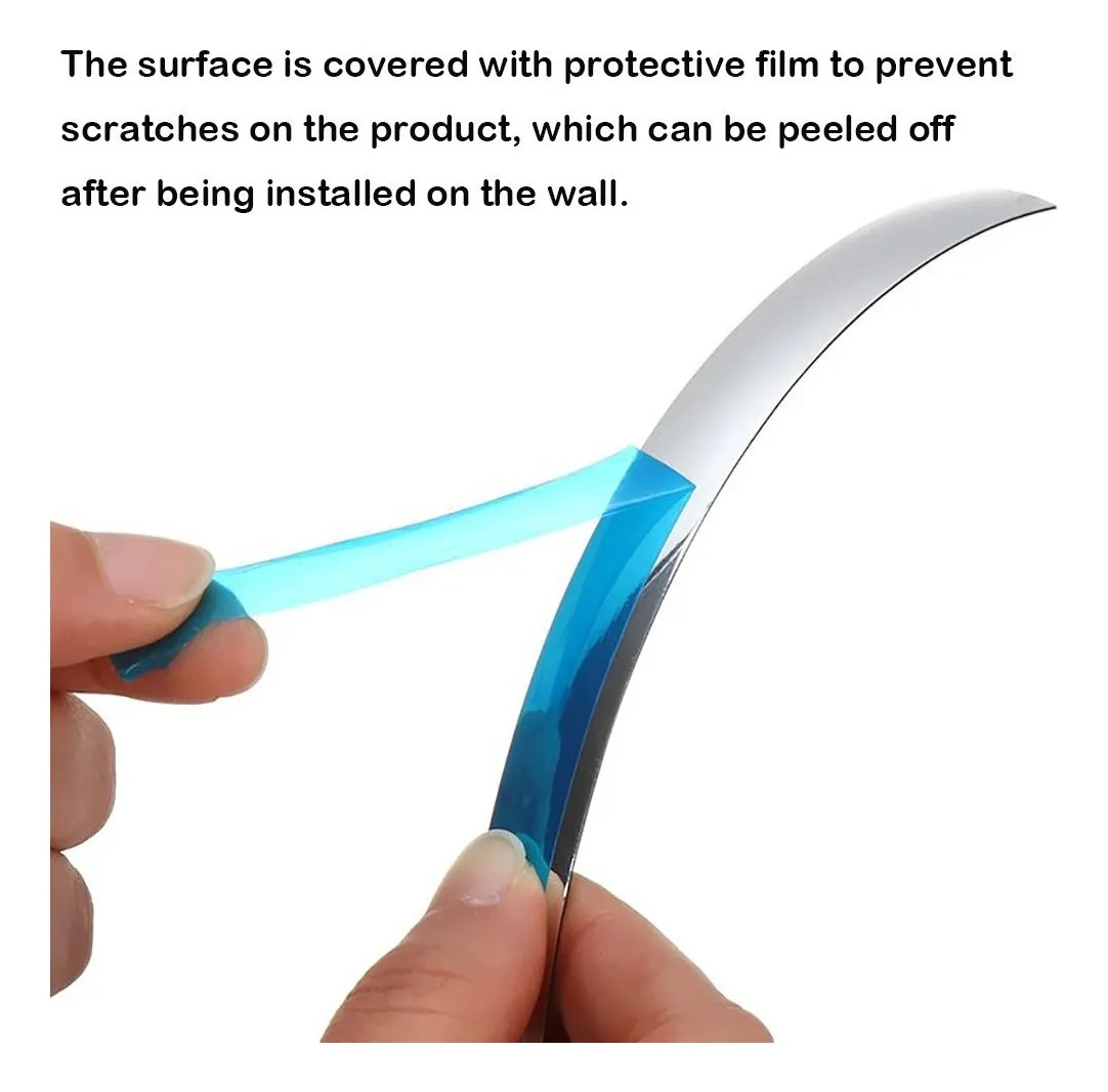 Banda Decorativa Autoadeziva, 1.1 cm x 5 m, pentru Pereti, Mobilier, Decoratiuni Auto si Interioare, Rezistenta la Apa, Durabila, Usor de Aplicat, Gold, Luxer, Banda adeziva decorativa de lipit pentru perete argintie ip platbanda / bordura prete, ornamentala luxer [4]