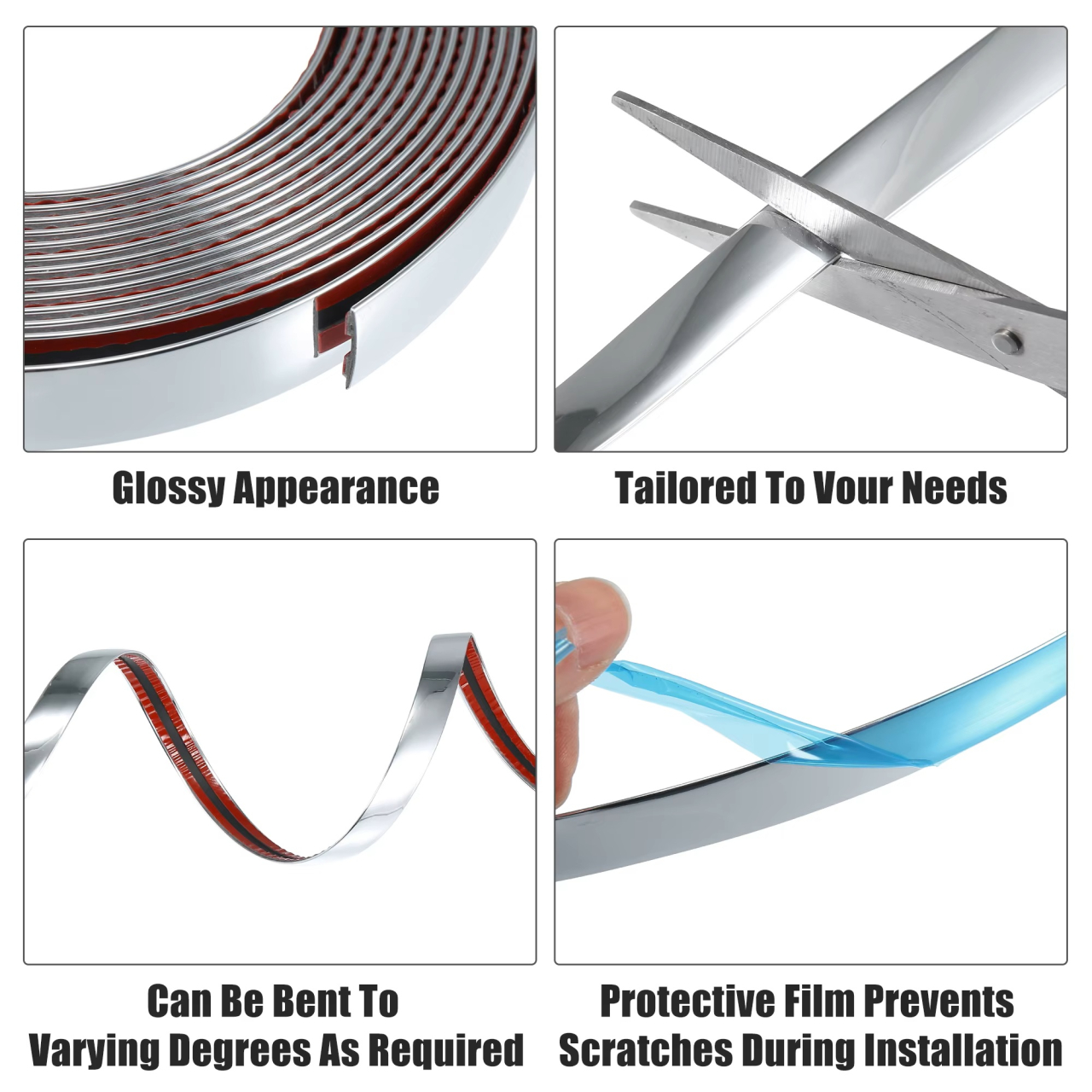 Banda Decorativa Autoadeziva, 1.1 cm x 5 m, pentru Pereti, Mobilier, Decoratiuni Auto si Interioare, Rezistenta la Apa, Durabila, Usor de Aplicat, Gold, Luxer, Banda adeziva decorativa de lipit pentru perete argintie ip platbanda / bordura prete, ornamentala luxer [6]