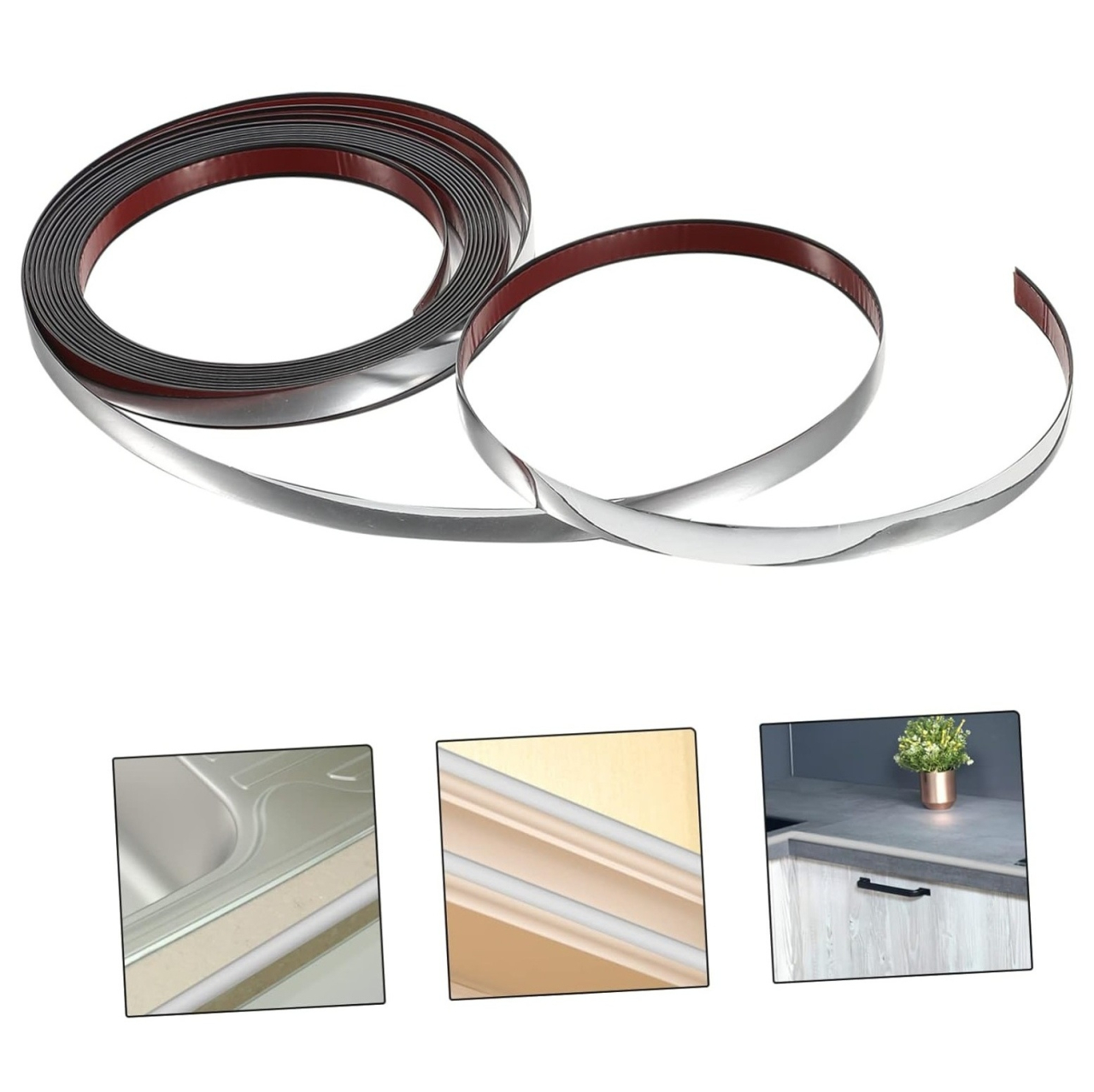 Banda Decorativa Autoadeziva, 1.1 cm x 5 m, pentru Pereti, Mobilier, Decoratiuni Auto si Interioare, Rezistenta la Apa, Durabila, Usor de Aplicat, Gold, Luxer, Banda adeziva decorativa de lipit pentru perete argintie ip platbanda / bordura prete, ornamentala luxer [7]