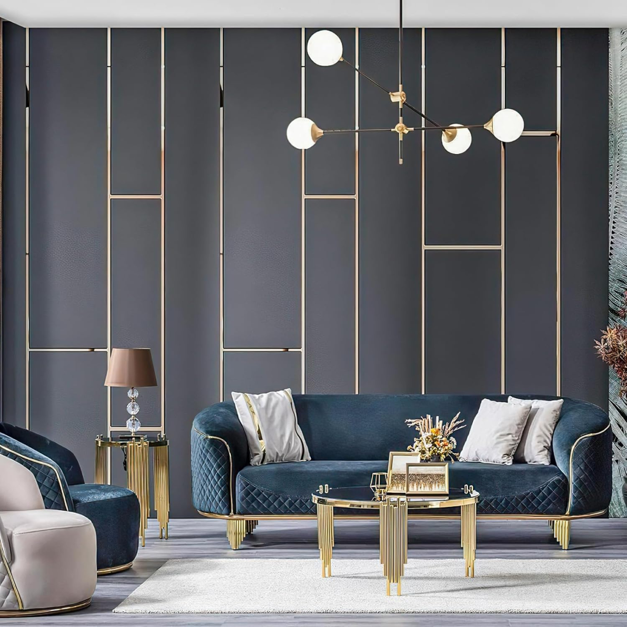 Bandă decorativă autoadezivă Luxer cu efect de oglindă aurie, lungime 5 metri, lățime 1.5 cm, material reflectorizant premium, ideală pentru decoruri interioare, mobilier și rame. [6]