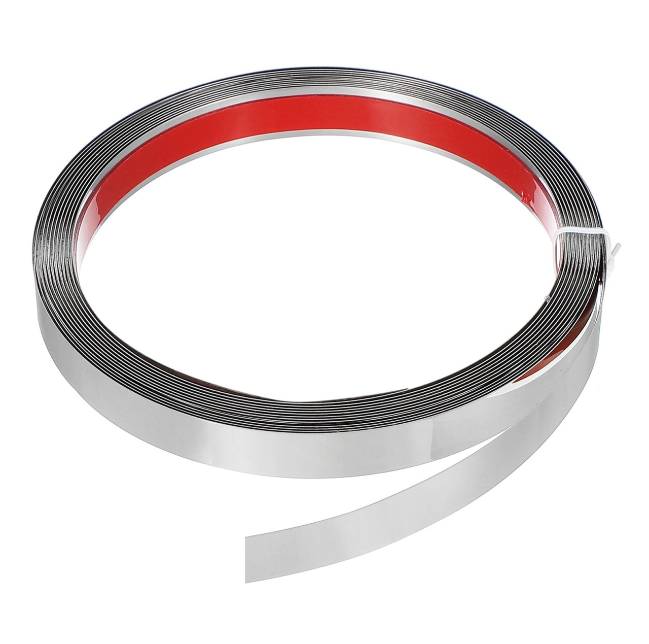 Bandă decorativă autoadezivă Luxer cu efect de oglindă argintie, lungime 5 metri, lățime 1.5 cm, material reflectorizant premium, ideală pentru decoruri interioare, mobilier și rame. [1]