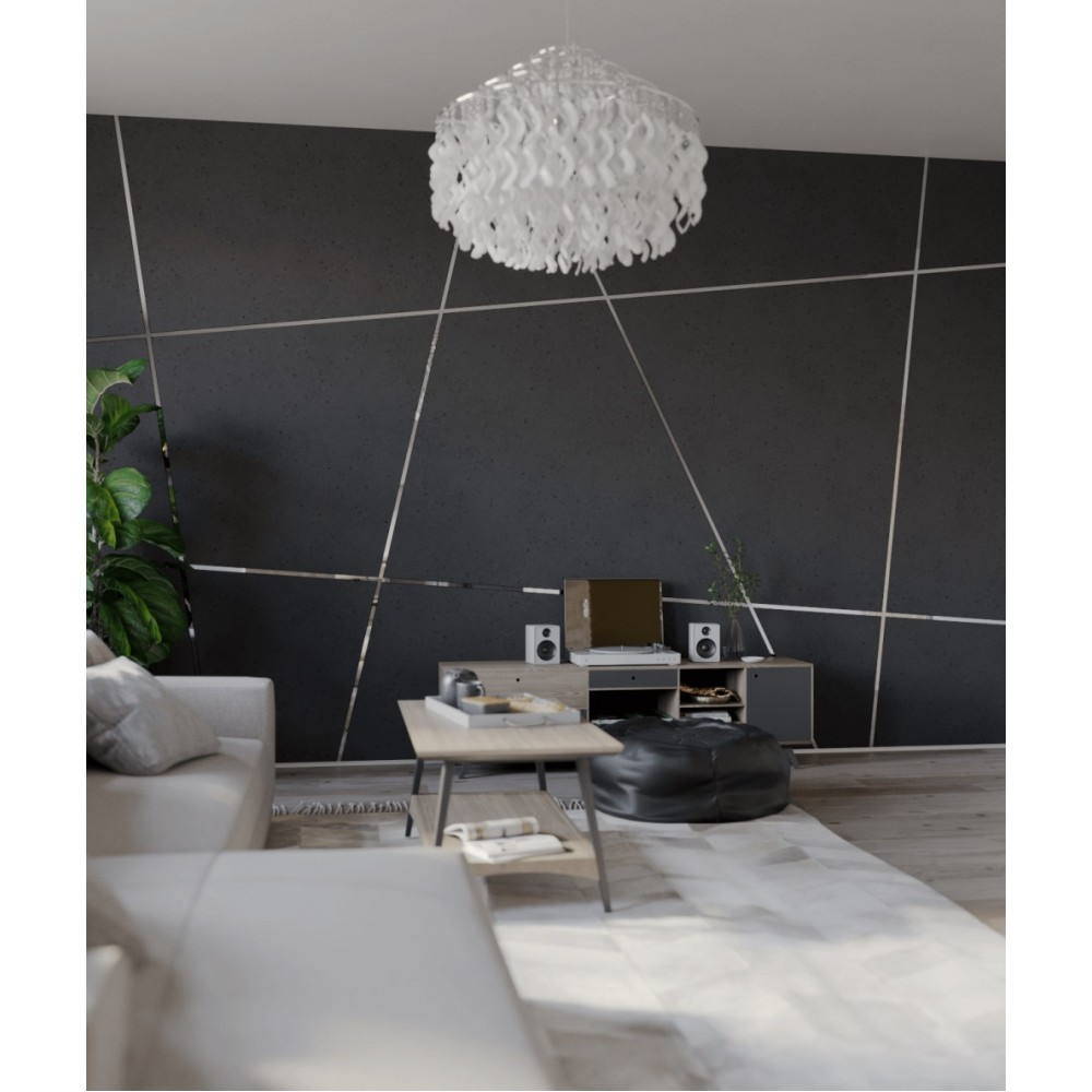 Bandă decorativă autoadezivă Luxer cu efect de oglindă argintie, lungime 5 metri, lățime 1.5 cm, material reflectorizant premium, ideală pentru decoruri interioare, mobilier și rame. [6]