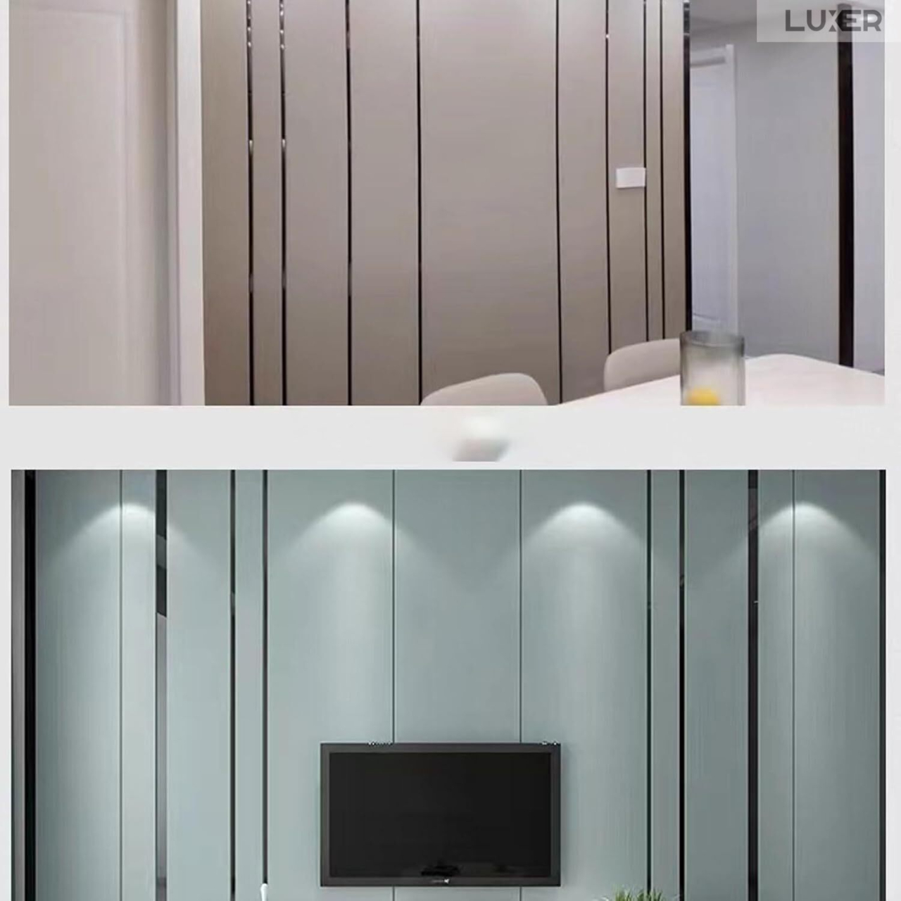 Bandă decorativă autoadezivă Luxer cu efect de oglindă neagra, lungime 5 metri, lățime 1.5 cm, material reflectorizant premium, ideală pentru decoruri interioare, mobilier și rame. [4]