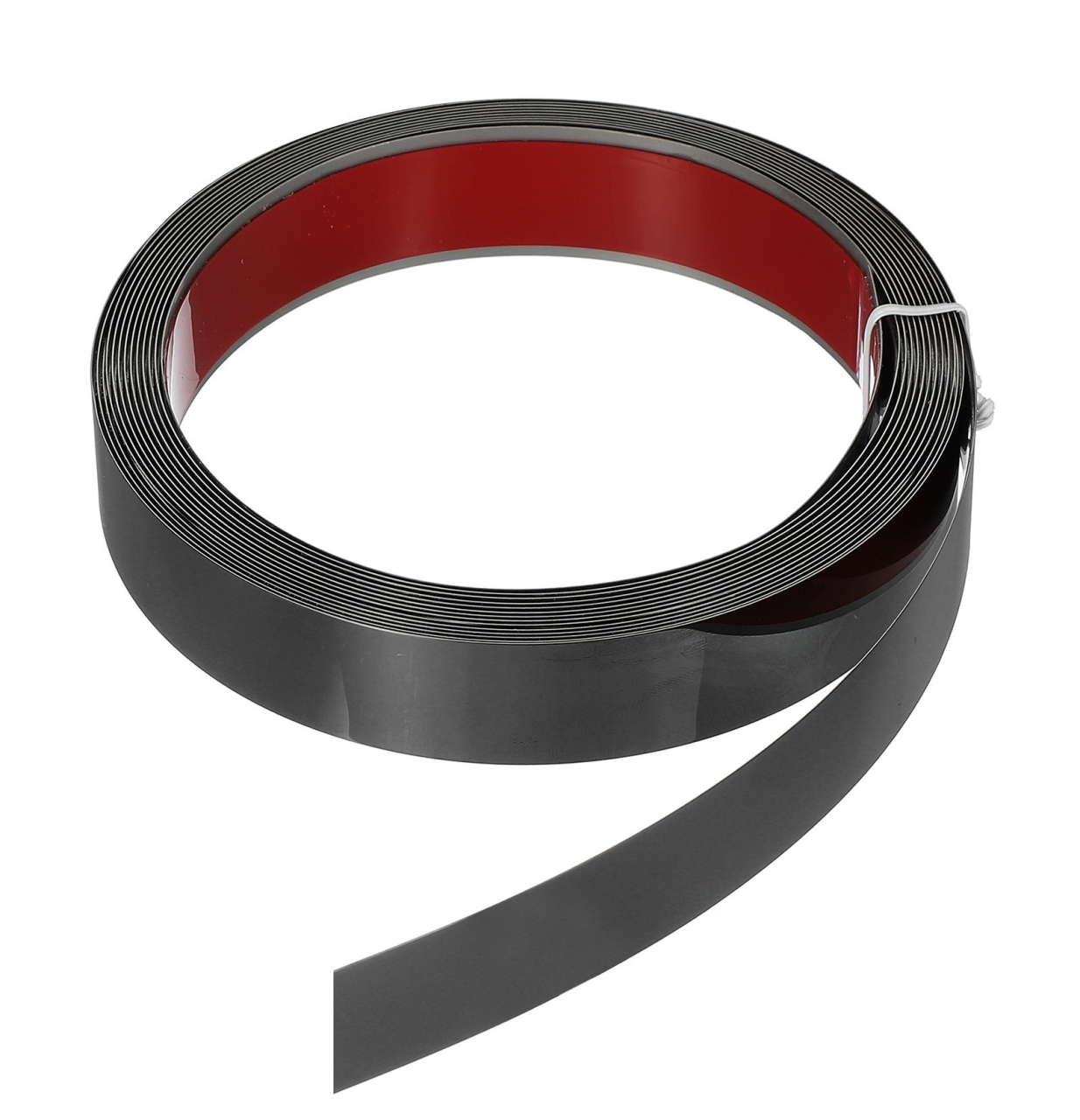 Bandă decorativă autoadezivă Luxer cu efect de oglindă neagra, lungime 5 metri, lățime 2.5 cm, material reflectorizant premium, ideală pentru decoruri interioare, mobilier și rame. [1]