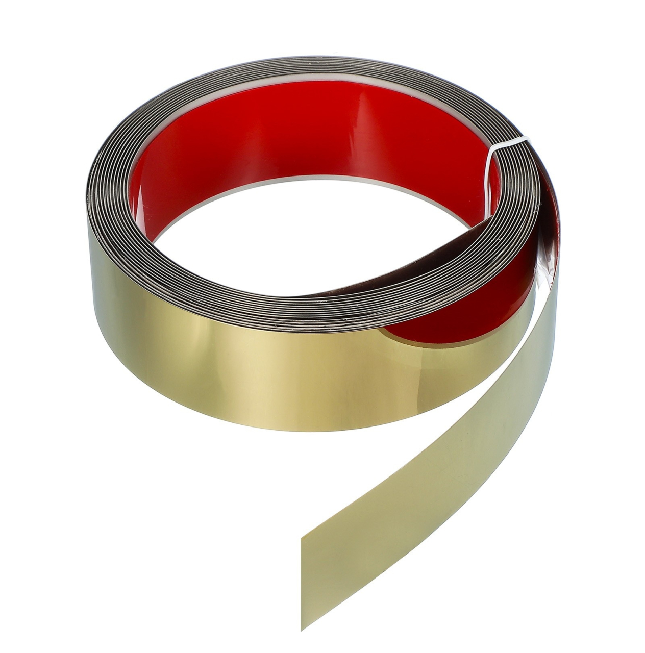 Bandă decorativă autoadezivă Luxer cu efect de oglindă aurie, lungime 5 metri, lățime 4 cm, material reflectorizant premium, ideală pentru decoruri interioare, mobilier și rame. [1]