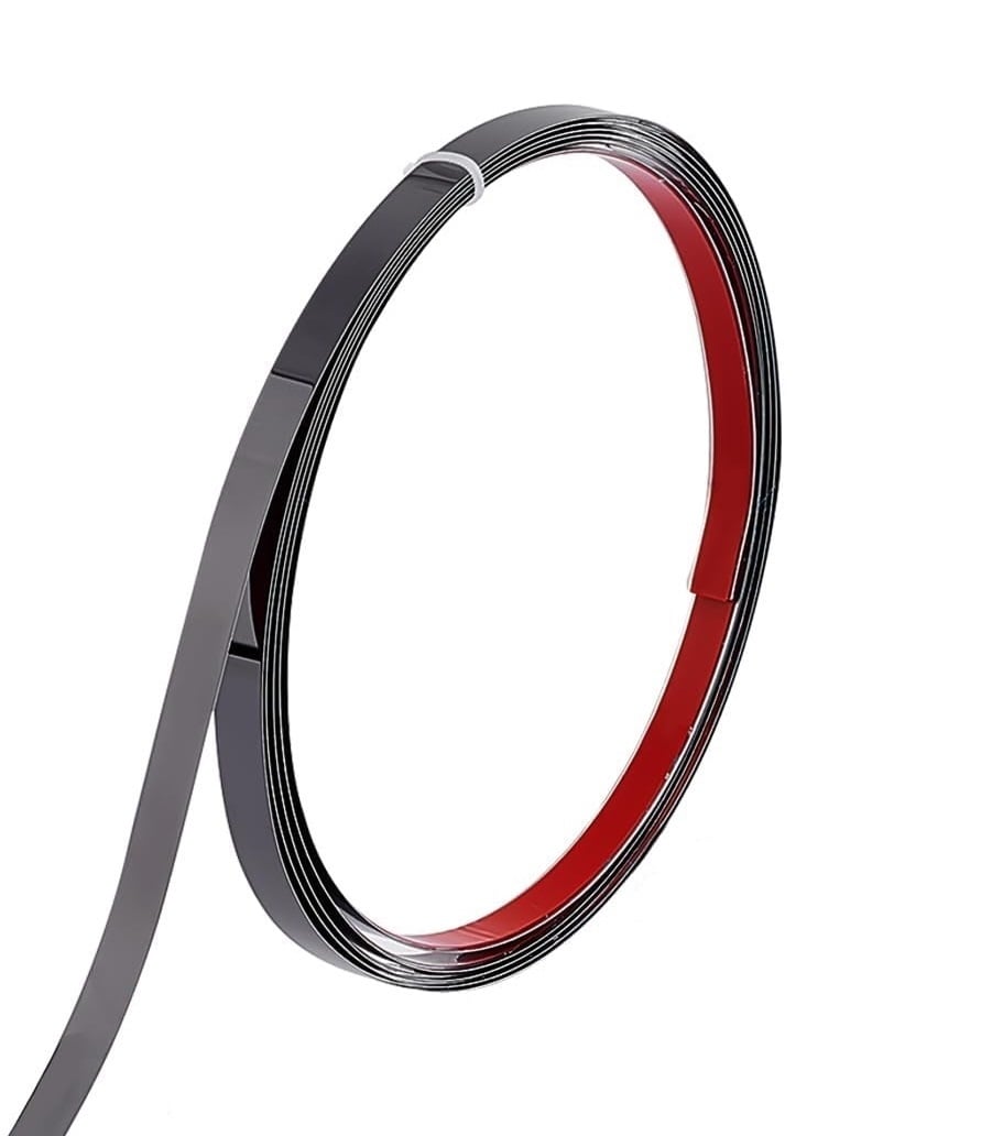 Banda Decorativa Autoadeziva Pentru Perete Cu Efect de Oglinda Luxer, Lungime 500 cm, Latime 1 cm, Metal Black, Banda Adeziva Metalica Pentru Mobila/Usi/Ferestre pentru Decor Dedeman Leroy Merlin Emag Gresie/Faianta Luxer [1]