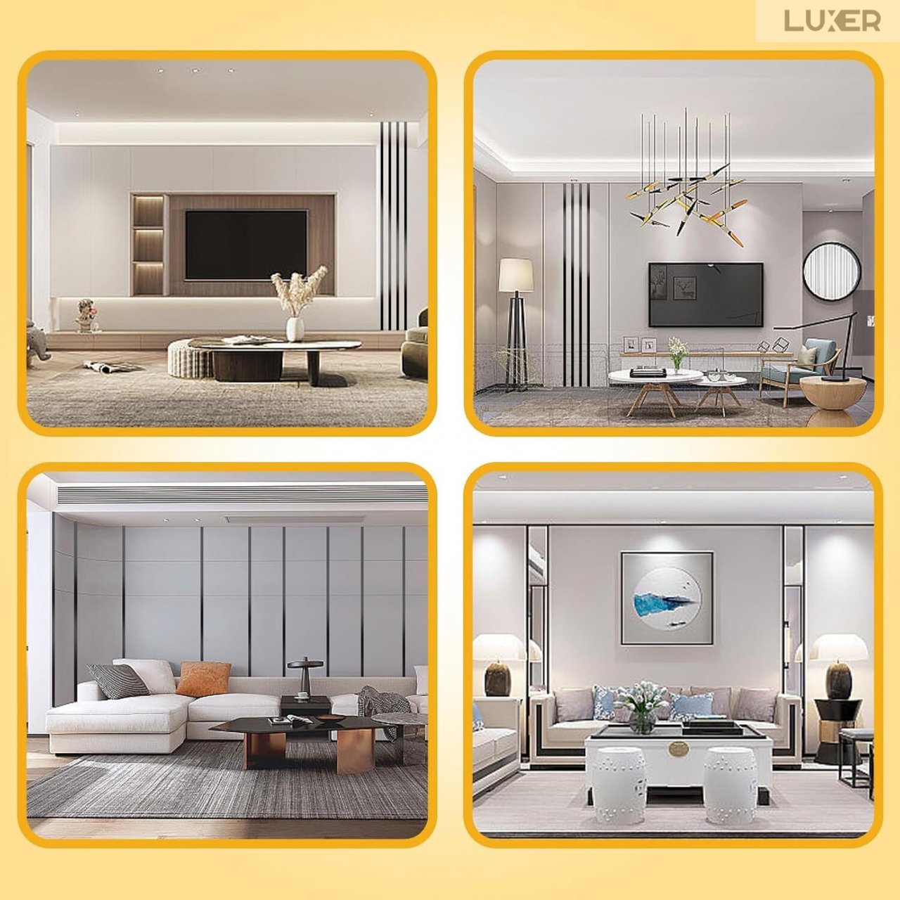 Banda Decorativa Autoadeziva Pentru Perete Cu Efect de Oglinda Luxer, Lungime 500 cm, Latime 1 cm, Metal Black, Banda Adeziva Metalica Pentru Mobila/Usi/Ferestre pentru Decor Dedeman Leroy Merlin Emag Gresie/Faianta Luxer [9]
