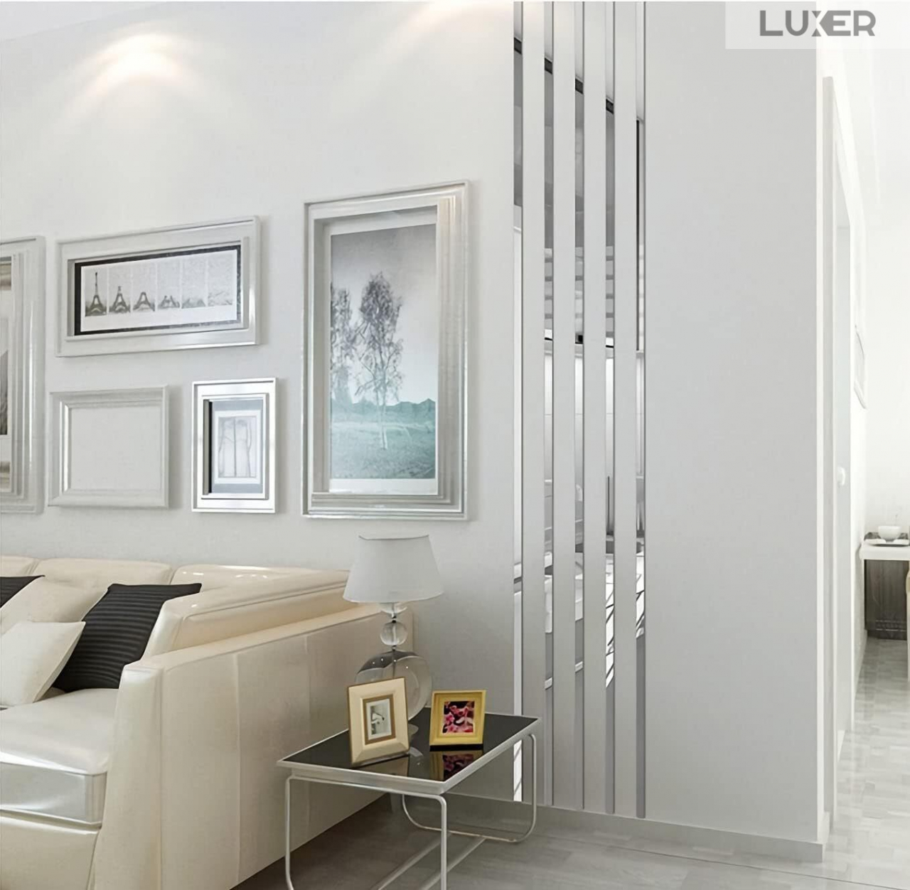 Banda Decorativa Autoadeziva Pentru Perete Cu Efect de Oglinda Luxer, Lungime 500 cm, Latime 2 cm, Silver, Banda Adeziva Metalica Pentru Mobila/Usi/Ferestre pentru Decor Dedeman Leroy Merlin Emag Gresie/Faianta Luxer [9]
