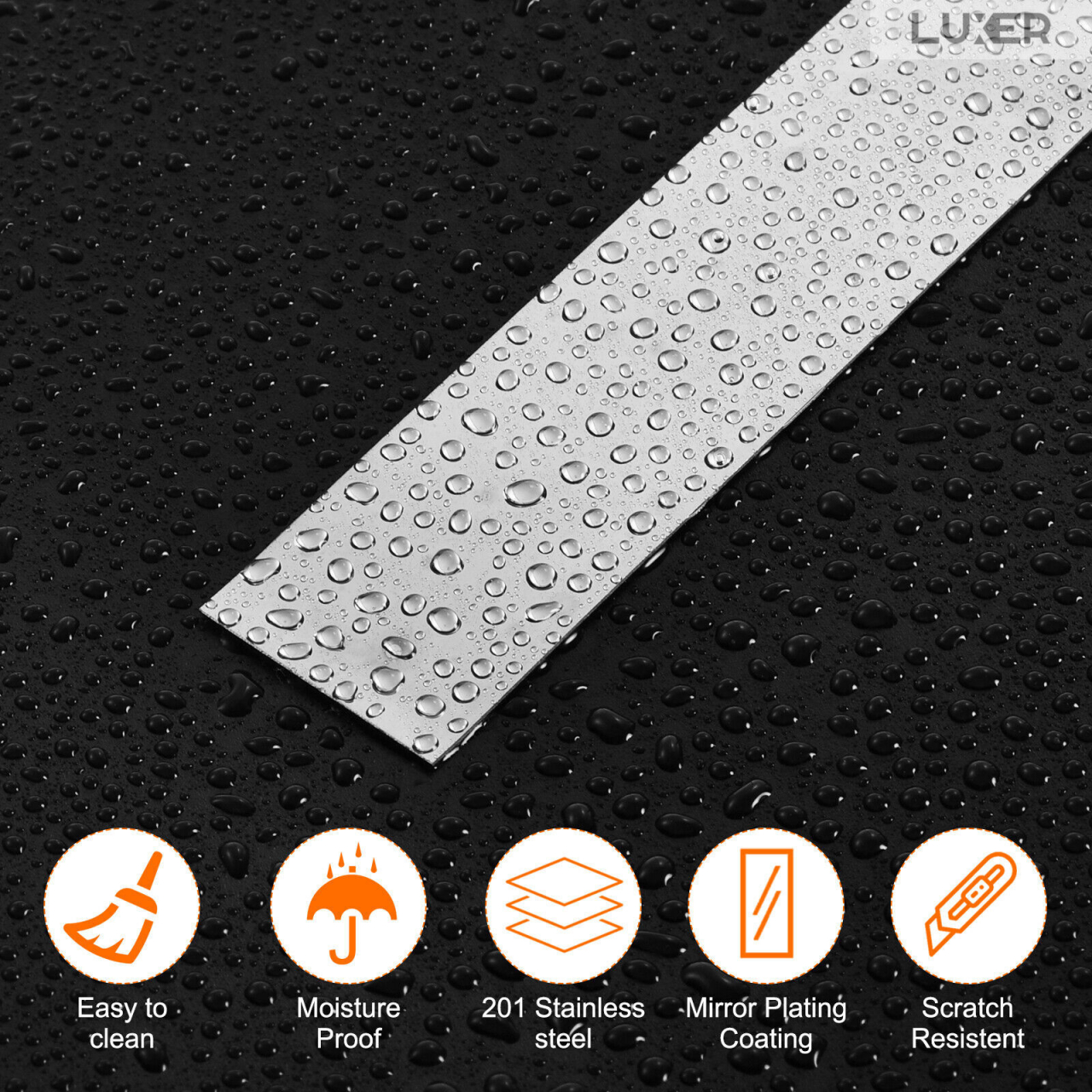 Banda Decorativa Autoadeziva Pentru Perete Cu Efect de Oglinda Luxer, Lungime 500 cm, Latime 2 cm, Silver, Banda Adeziva Metalica Pentru Mobila/Usi/Ferestre pentru Decor Dedeman Leroy Merlin Emag Gresie/Faianta Luxer [3]
