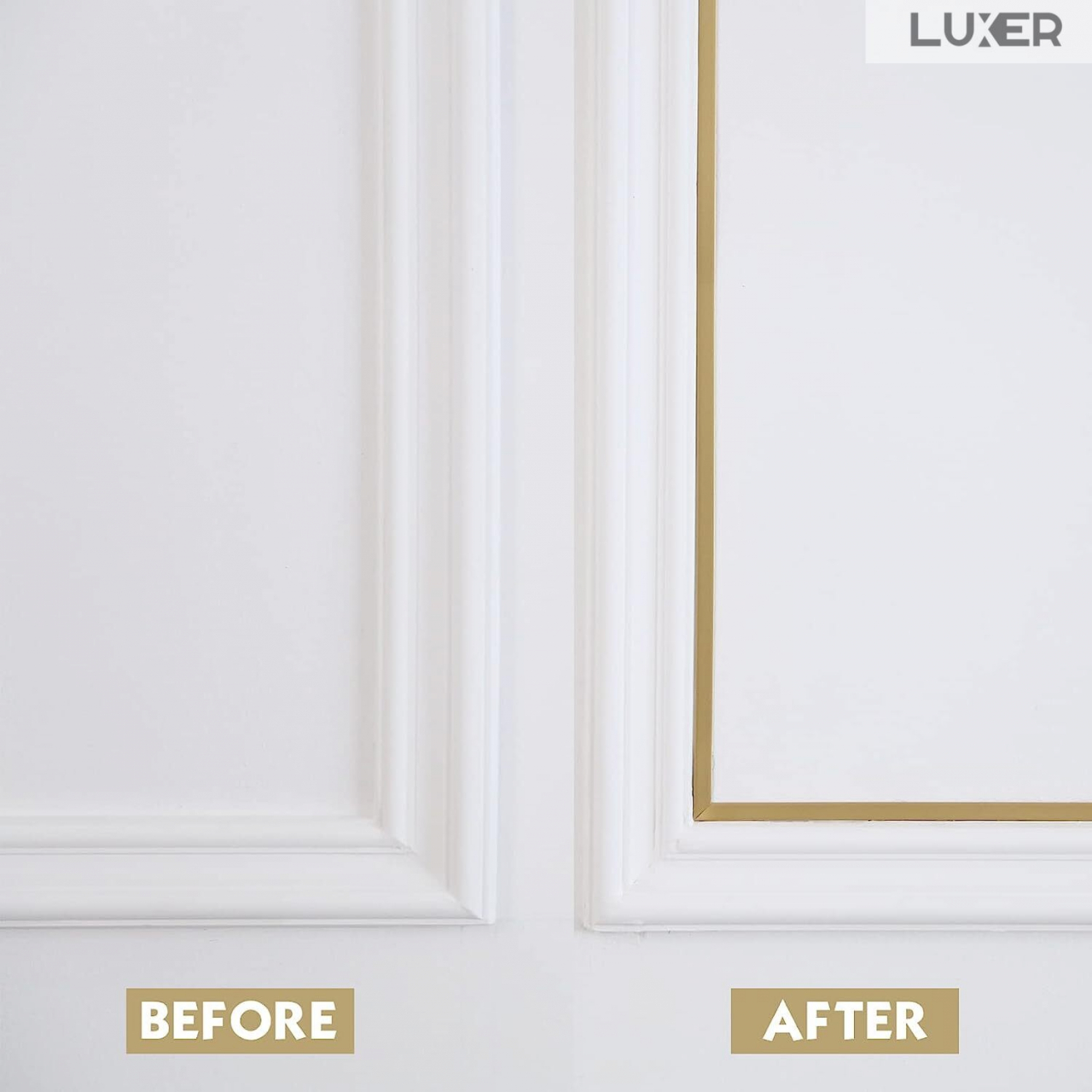 Banda Decorativa Autoadeziva Pentru Perete Cu Efect de Oglinda Luxer, Lungime 500 cm, Latime 2 cm, Gold, Banda Adeziva Metalica Pentru Mobila/Usi/Ferestre pentru Decor Dedeman Leroy Merlin Emag Gresie/Faianta Luxer [9]