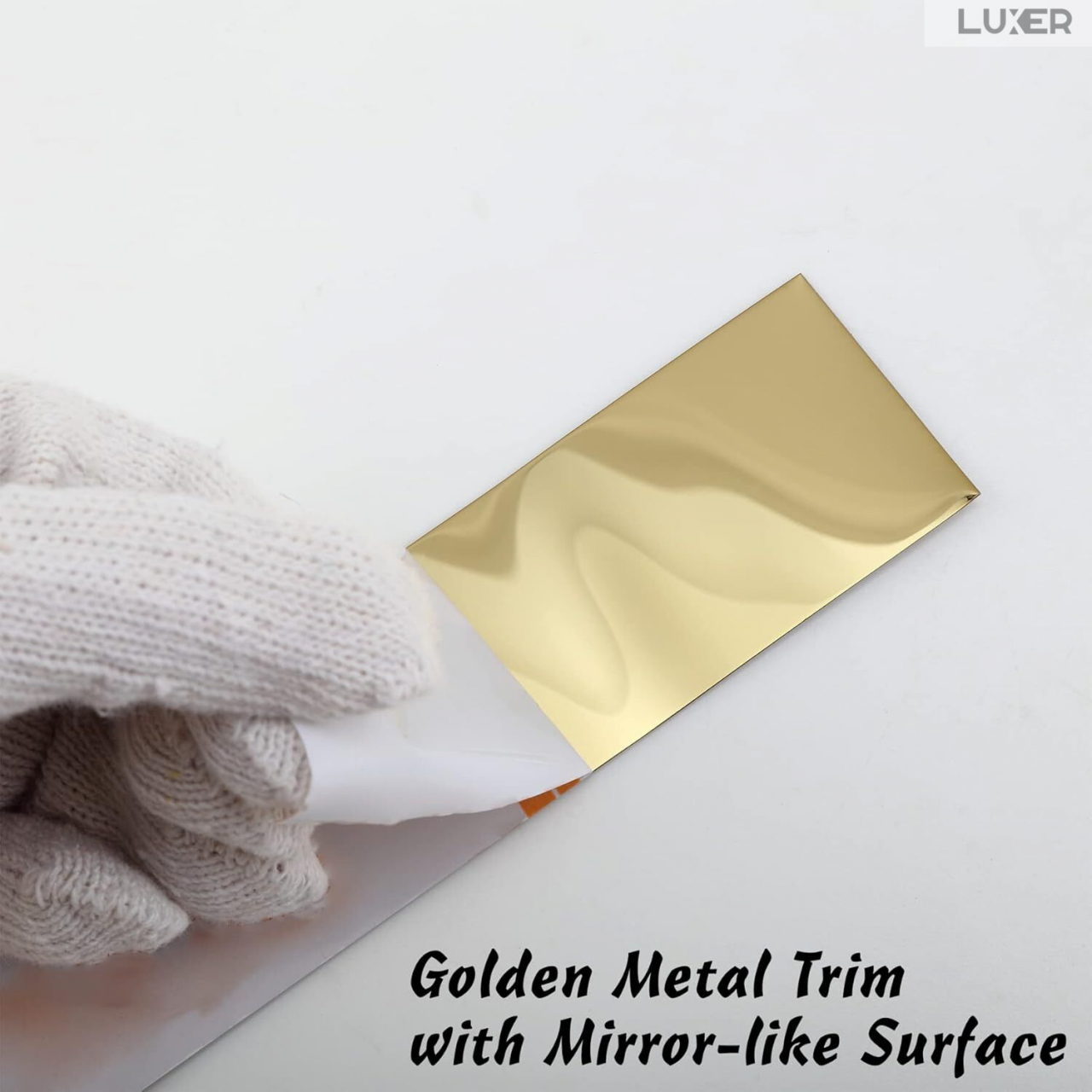 Banda Decorativa Autoadeziva Pentru Perete Cu Efect de Oglinda Luxer, Lungime 500 cm, Latime 3 cm, Gold, Banda Adeziva Metalica Pentru Mobila/Usi/Ferestre pentru Decor Dedeman Leroy Merlin Emag Gresie/Faianta Luxer [3]