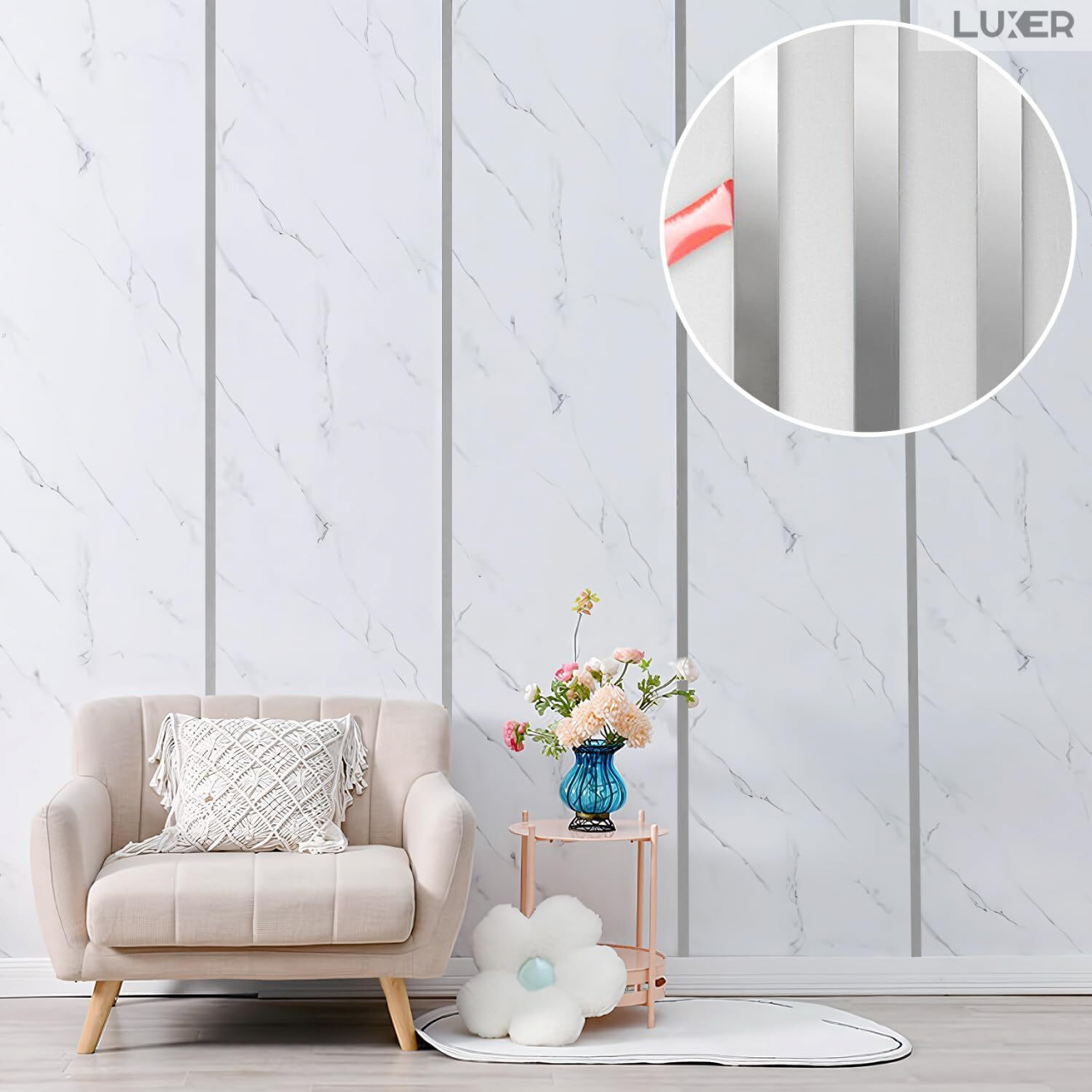 Banda Decorativa Autoadeziva Pentru Perete Cu Efect de Oglinda Luxer, Lungime 500 cm, Latime 3 cm, Silver, Banda Adeziva Metalica Pentru Mobila/Usi/Ferestre pentru Decor Dedeman Leroy Merlin Emag Gresie/Faianta Luxer [3]