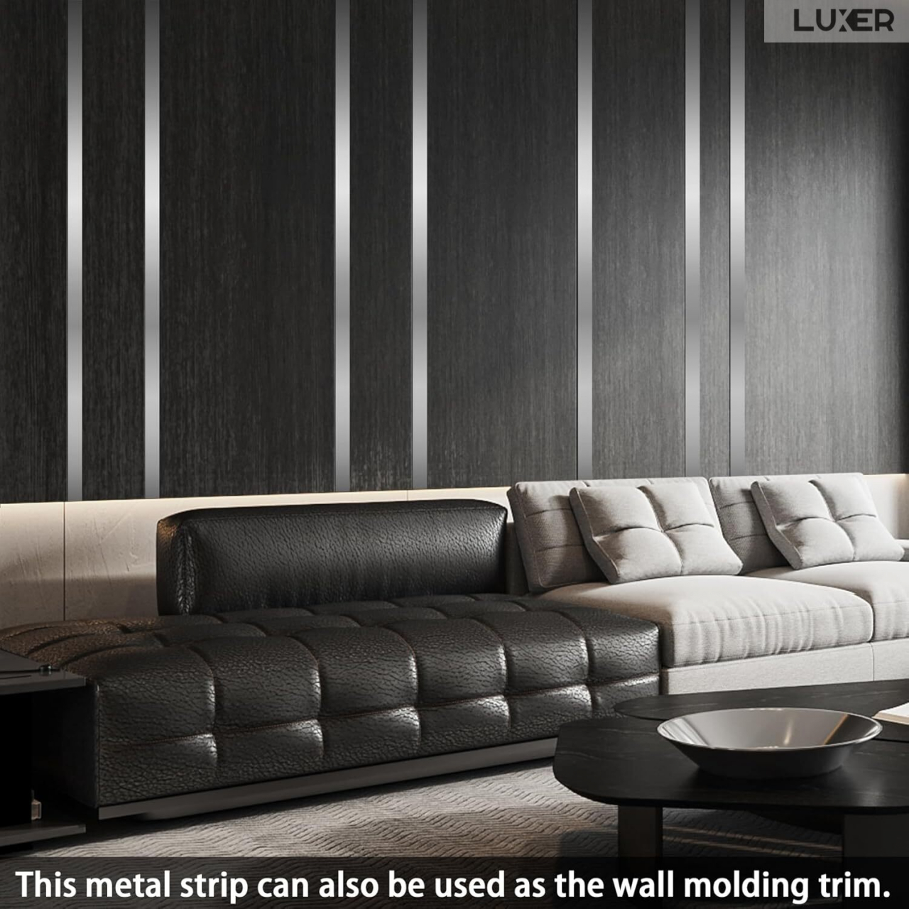 Banda Decorativa Autoadeziva Pentru Perete Cu Efect de Oglinda Luxer, Lungime 500 cm, Latime 3 cm, Silver, Banda Adeziva Metalica Pentru Mobila/Usi/Ferestre pentru Decor Dedeman Leroy Merlin Emag Gresie/Faianta Luxer [5]