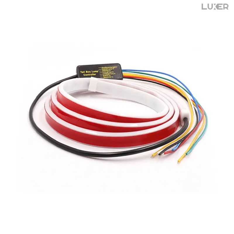 Banda LED Autoadeziva Pentru Portbagaj cu Semnalizare Dinamica Stanga/Dreapta/Marsarier/Frana, Rezistenta la Apa si la Temperaturi Ridicate, Compatibilitate Universala,Lungime 120 cm, Luxer, Banda LED Auto Autoadeziva Pentru Portbagaj cu Semnalizare Dinamica, Pentru Exterior, Dedeman, Rgb, 12 V, kit banda led pentru stopuri, Altex Jumbo Olx Leroy Merlin Luxer [14]