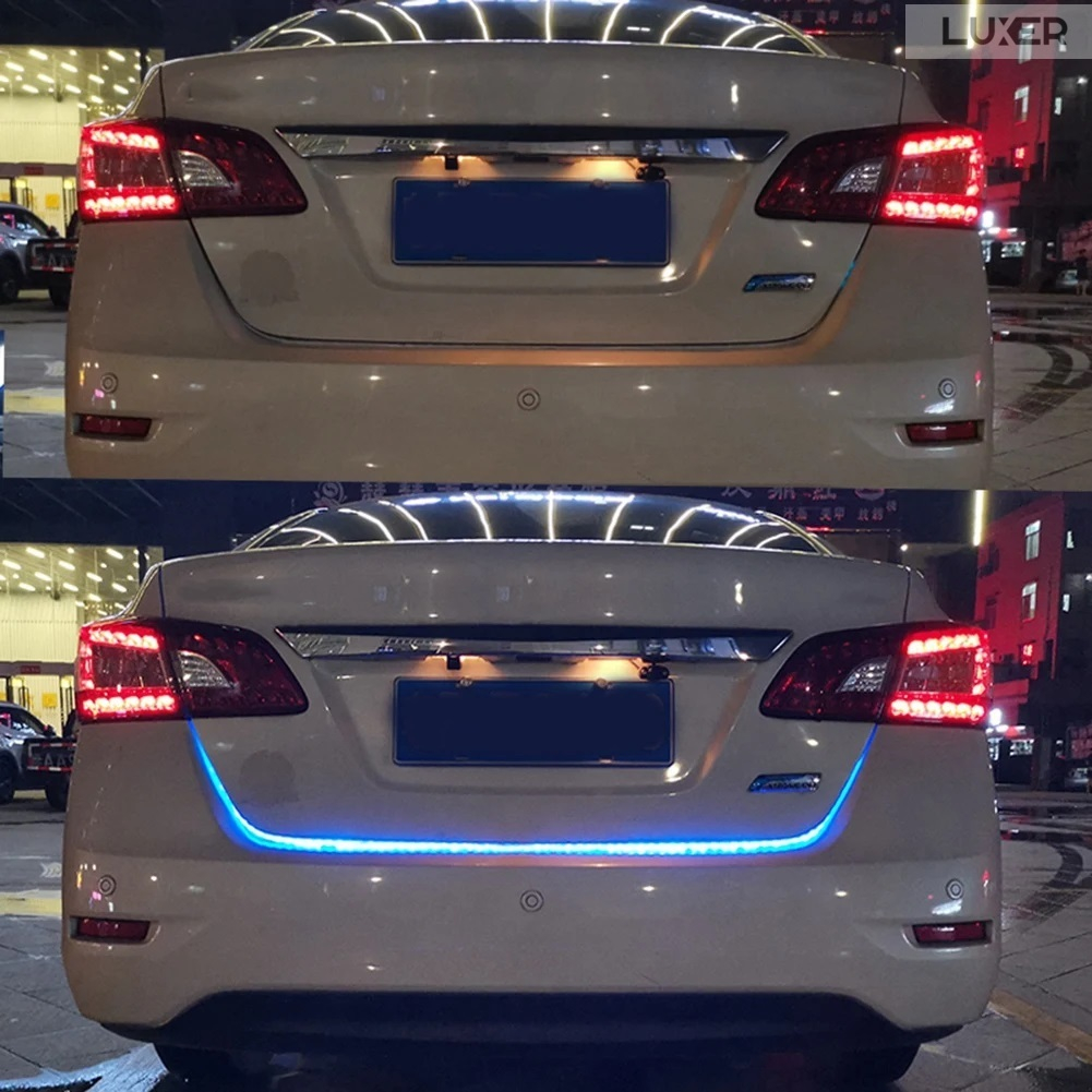 Banda LED Autoadeziva Pentru Portbagaj cu Semnalizare Dinamica Stanga/Dreapta/Marsarier/Frana, Rezistenta la Apa si la Temperaturi Ridicate, Compatibilitate Universala,Lungime 120 cm, Luxer, Banda LED Auto Autoadeziva Pentru Portbagaj cu Semnalizare Dinamica, Pentru Exterior, Dedeman, Rgb, 12 V, kit banda led pentru stopuri, Altex Jumbo Olx Leroy Merlin Luxer [3]