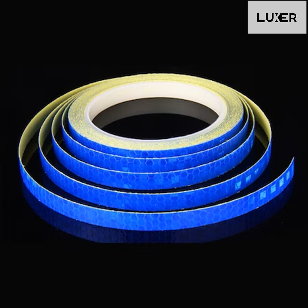 Banda Reflectorizanta Autoadeziva Pentru Bicicleta, Motocicleta, Masina, Scari sau Alte Suprafete, Model Hexagonal, Dimensiuni 800x1 cm, Albastru, Luxer [10]