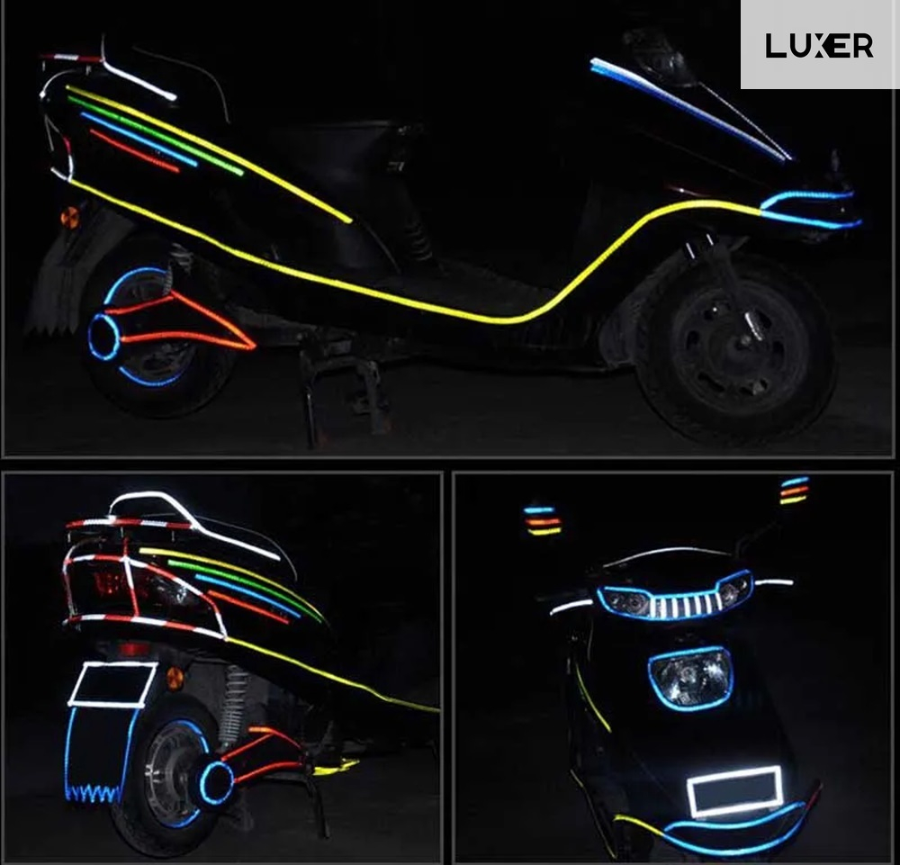 Banda Reflectorizanta Autoadeziva Pentru Bicicleta, Motocicleta, Masina, Scari sau Alte Suprafete, Model Hexagonal, Dimensiuni 800x1 cm, Galben, Luxer [10]