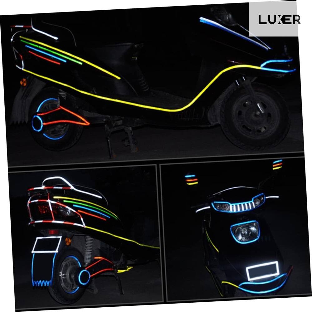 Banda Reflectorizanta Autoadeziva Pentru Bicicleta, Motocicleta, Masina, Scari sau Alte Suprafete, Model Hexagonal, Dimensiuni 800x1 cm, Negru/Galben, Luxer [7]
