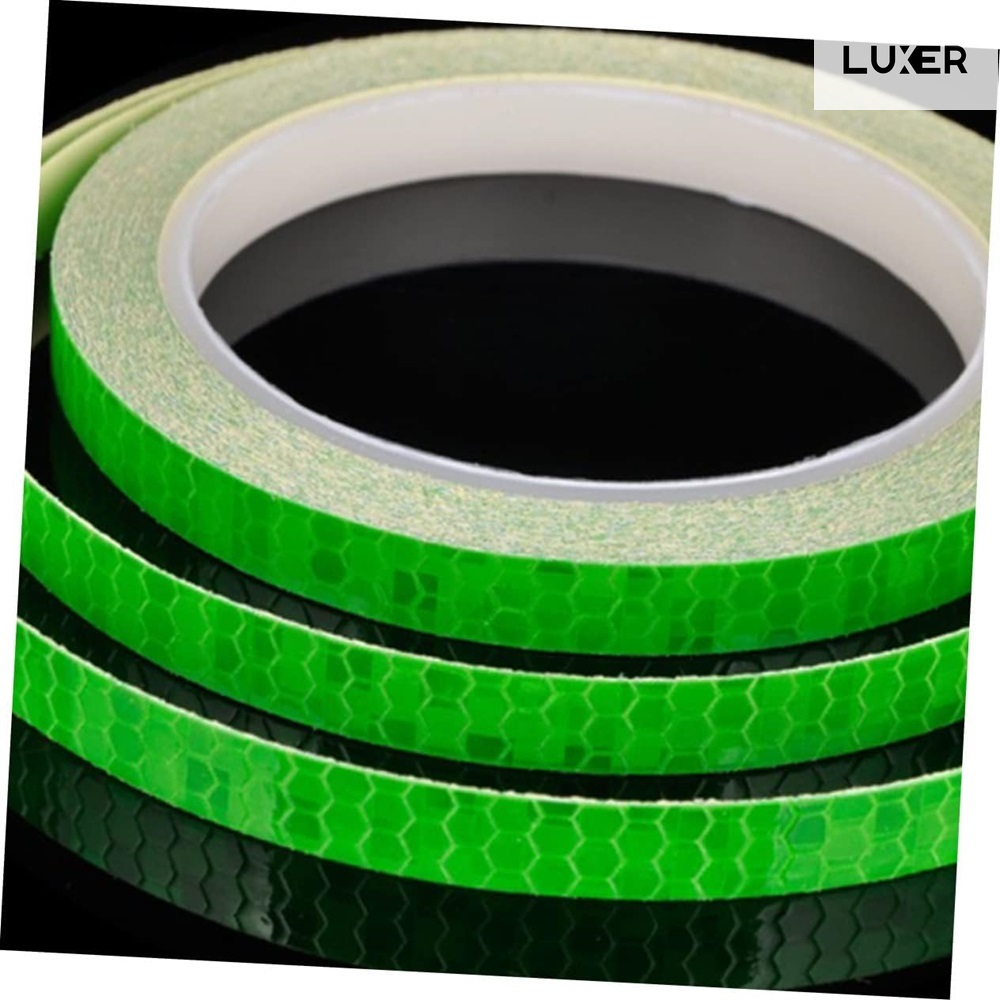 Banda Reflectorizanta Autoadeziva Pentru Bicicleta, Motocicleta, Masina, Scari sau Alte Suprafete, Model Hexagonal, Dimensiuni 800x1 cm, Verde, Luxer [2]