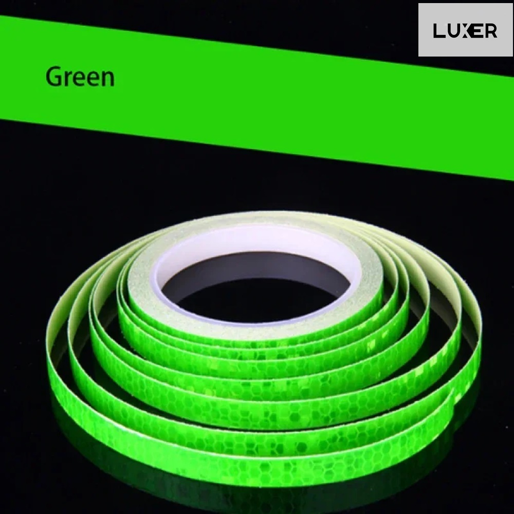 Banda Reflectorizanta Autoadeziva Pentru Bicicleta, Motocicleta, Masina, Scari sau Alte Suprafete, Model Hexagonal, Dimensiuni 800x1 cm, Verde, Luxer [7]