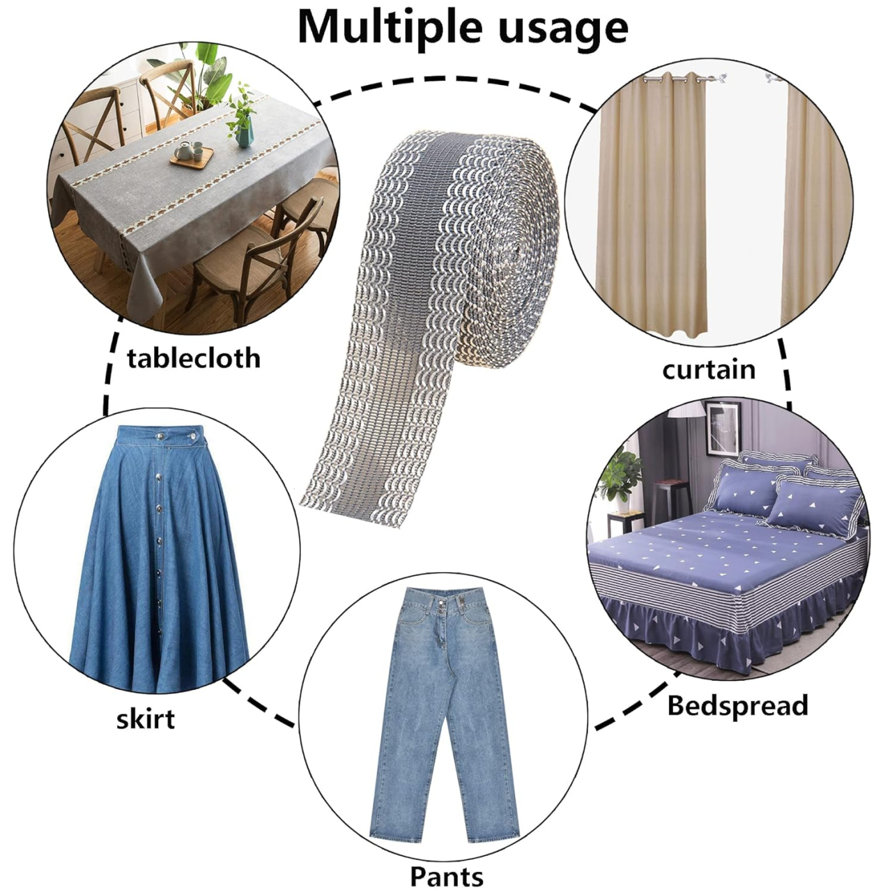 Banda termocolantă Luxer gri de 5 metri pentru tivuri fără coasere, aplicare rapidă cu fierul de călcat. [7]