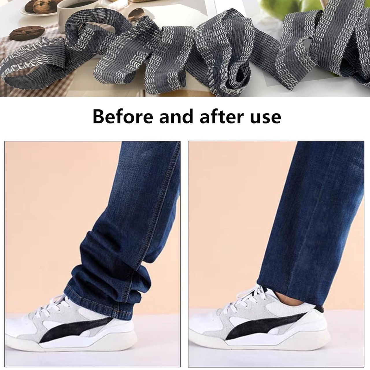 Banda termocolantă Luxer gri de 5 metri pentru tivuri fără coasere, aplicare rapidă cu fierul de călcat. [4]