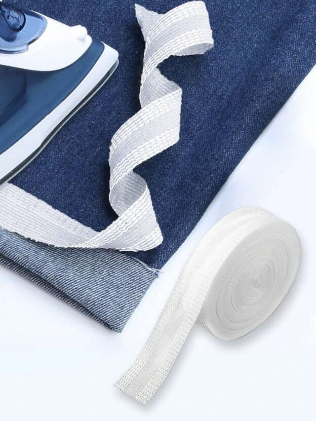 Banda termocolantă Luxer alba de 5 metri pentru tivuri fără coasere, aplicare rapidă cu fierul de călcat. [4]