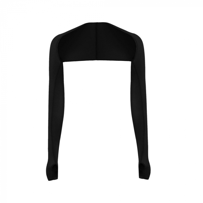 Bolero cu Maneci Sport si Protectie UV Luxer, Marime Universala, Unisex, Negru,  protectie auto, alergat, ciclism, pescuit, Negru, maneca protectie solara uv manusi fortbal alergat decathlon ieftine universale emag luxer [1]