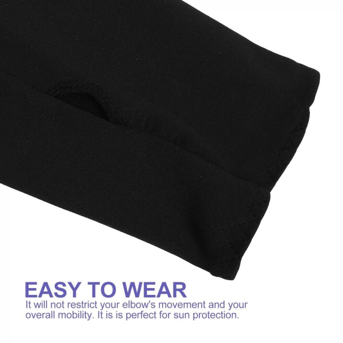 Bolero cu Maneci Sport si Protectie UV Luxer, Marime Universala, Unisex, Negru,  protectie auto, alergat, ciclism, pescuit, Negru, maneca protectie solara uv manusi fortbal alergat decathlon ieftine universale emag luxer [5]