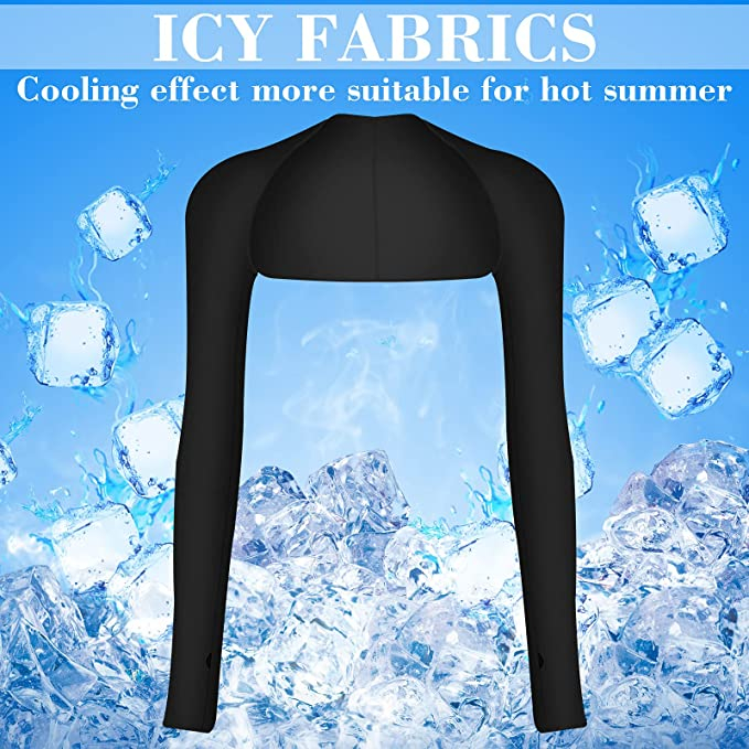 Bolero cu Maneci Sport si Protectie UV Luxer, Marime Universala, Unisex, Negru,  protectie auto, alergat, ciclism, pescuit, Negru, maneca protectie solara uv manusi fortbal alergat decathlon ieftine universale emag luxer [11]
