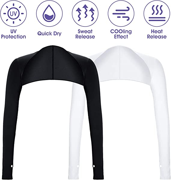 Bolero cu Maneci Sport si Protectie UV Luxer, Marime Universala, Unisex, Negru,  protectie auto, alergat, ciclism, pescuit, Negru, maneca protectie solara uv manusi fortbal alergat decathlon ieftine universale emag luxer [14]