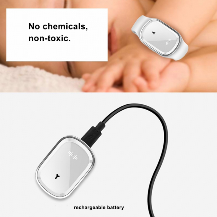 Bratara cu Ultrasunete Impotriva Tantarilor si Functie de Ceas Luxer, 3 Intensitati, Efect repelent, Negru, bratara anti tantari capuse din uleiuri esentiale citronella bebe tei farmacia tei catena pentru bebelusi copii adulti ieftine luxer [4]