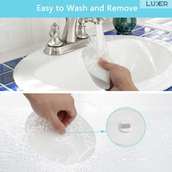 Capac Din Silicon/Dop Pentru Chiuveta/Cada/Sifon Luxer, Protectie Impotriva Gandacilor si Mirosurilor Neplacute, Diametru 15 cm, Gri /Alb, dop chiuveta bucatarie franke dedemna blocat leroy ikea emag silicon ieftin pentru scurgere lavoar mascare luxer [8]