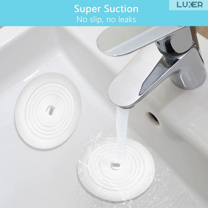 Capac Din Silicon/Dop Pentru Chiuveta/Cada/Sifon Luxer, Protectie Impotriva Gandacilor si Mirosurilor Neplacute, Diametru 15 cm, Gri /Alb, dop chiuveta bucatarie franke dedemna blocat leroy ikea emag silicon ieftin pentru scurgere lavoar mascare luxer [12]