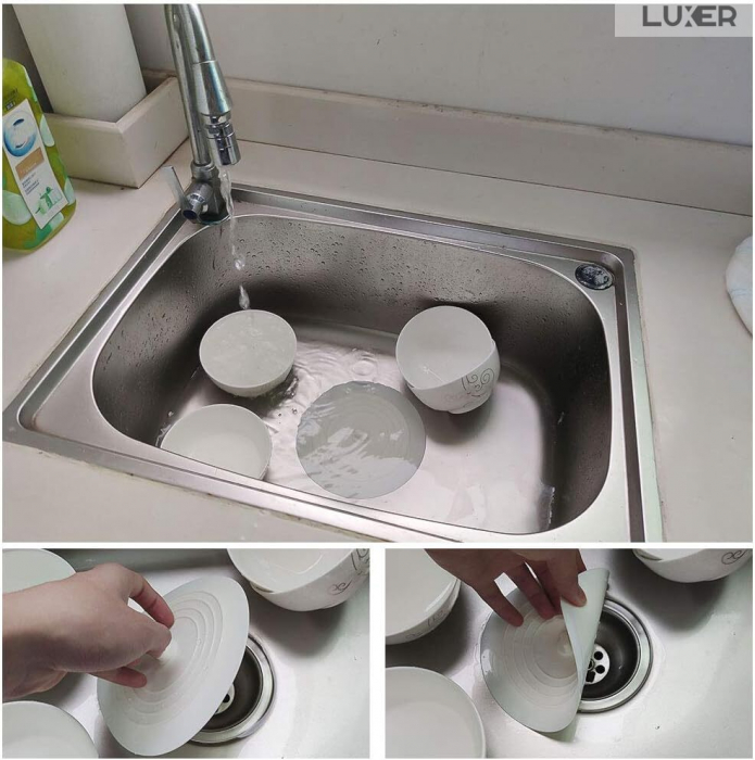 Capac Din Silicon/Dop Pentru Chiuveta/Cada/Sifon Luxer, Protectie Impotriva Gandacilor si Mirosurilor Neplacute, Diametru 15 cm, Gri /Alb, dop chiuveta bucatarie franke dedemna blocat leroy ikea emag silicon ieftin pentru scurgere lavoar mascare luxer [7]
