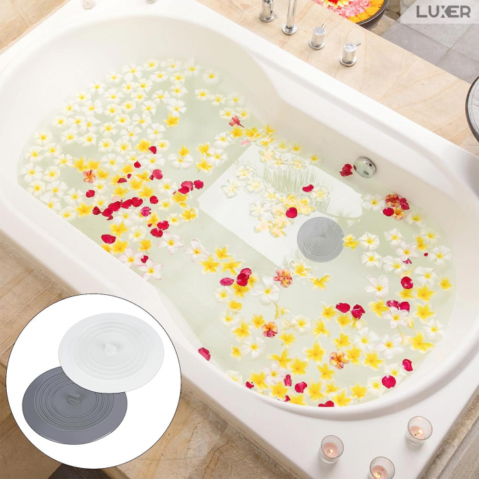Capac Din Silicon/Dop Pentru Chiuveta/Cada/Sifon Luxer, Protectie Impotriva Gandacilor si Mirosurilor Neplacute, Diametru 15 cm, Gri /Alb, dop chiuveta bucatarie franke dedemna blocat leroy ikea emag silicon ieftin pentru scurgere lavoar mascare luxer [8]