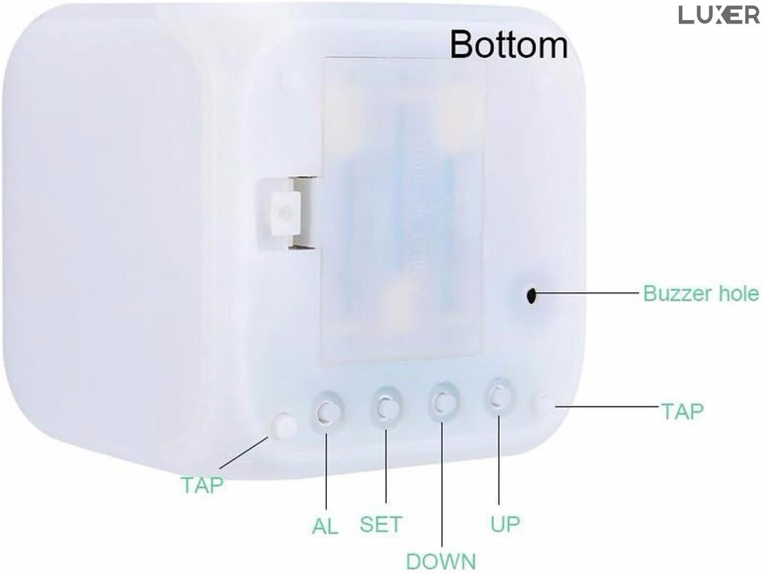 Ceas Digital pentru Masa/Birou/Noptiera, Multifunctional, cu Termometru si Alarma, Multiple Culori, Dimensiuni 8x8x8 cm, Luxer [11]