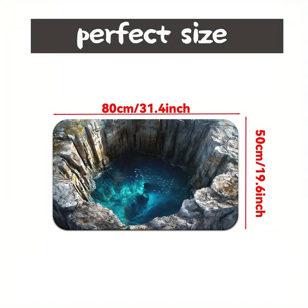 Covoras Decorativ Antiderapant Pentru Intrare / Baie / Bucatarie, Model 3D, Dimensiuni 50x80 cm, Luxer [9]