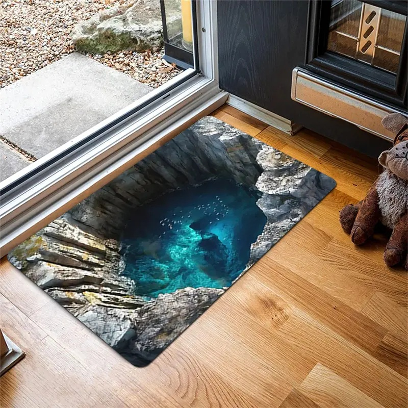 Covoras Decorativ Antiderapant Pentru Intrare / Baie / Bucatarie, Model 3D, Dimensiuni 50x80 cm, Luxer [6]