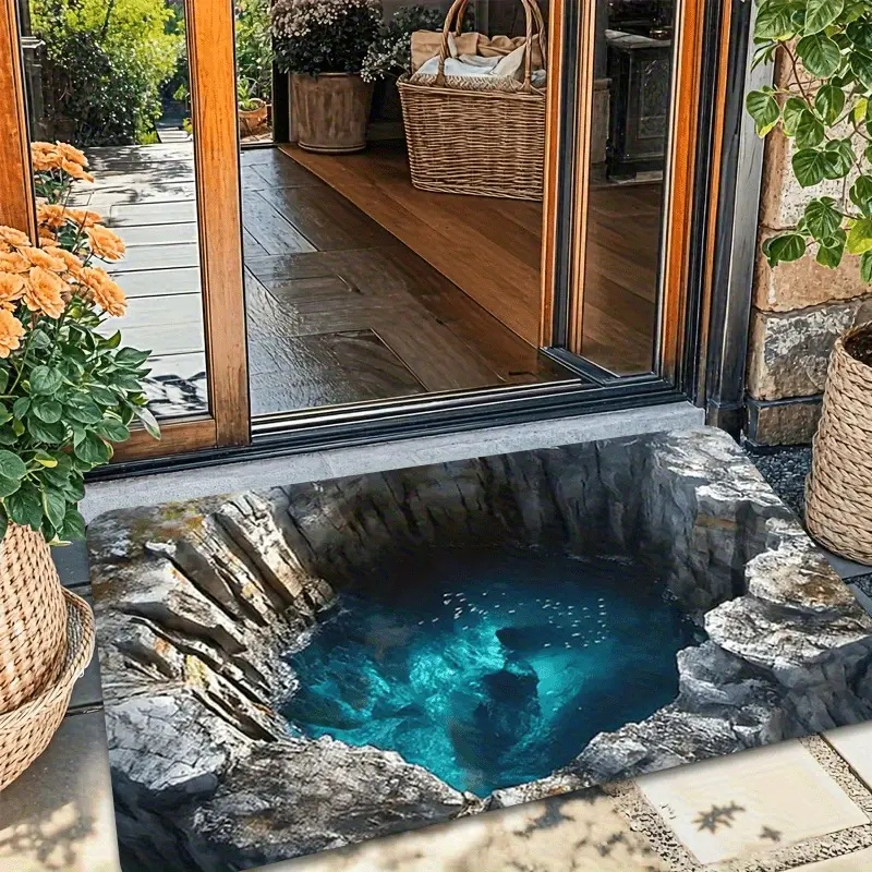 Covoras Decorativ Antiderapant Pentru Intrare / Baie / Bucatarie, Model 3D, Dimensiuni 50x80 cm, Luxer [5]