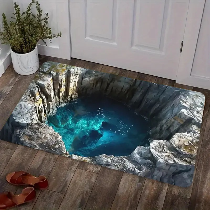 Covoras Decorativ Antiderapant Pentru Intrare / Baie / Bucatarie, Model 3D, Dimensiuni 50x80 cm, Luxer [7]