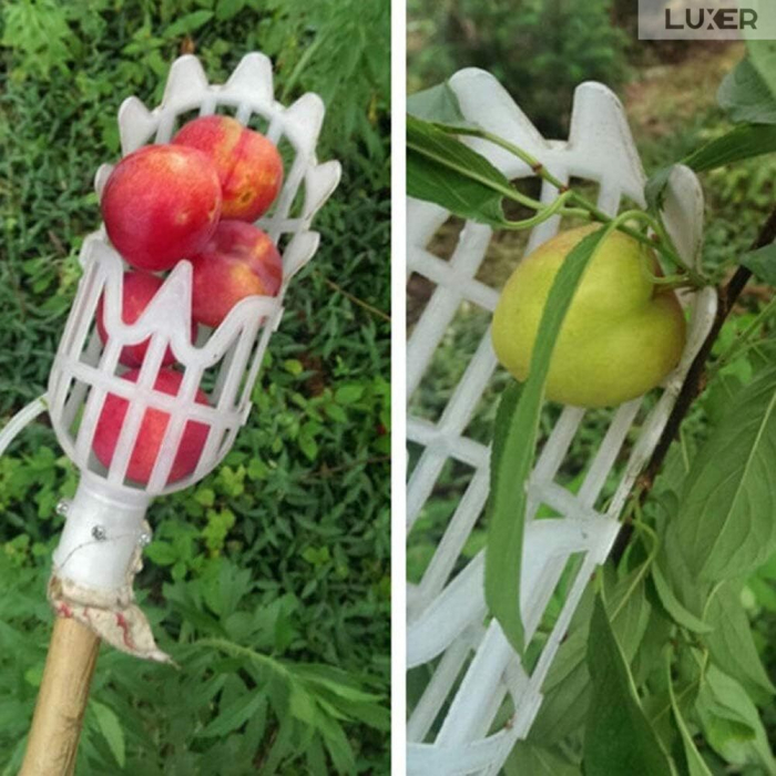 Culegator De Fructe Aflate La Inaltime Luxer, Dimensiuni 20x8 cm, Alb, culecator de fructe cu tija dedeman hornbach gardena leroy merlin pentru mere nuci afine fructe manual [1]