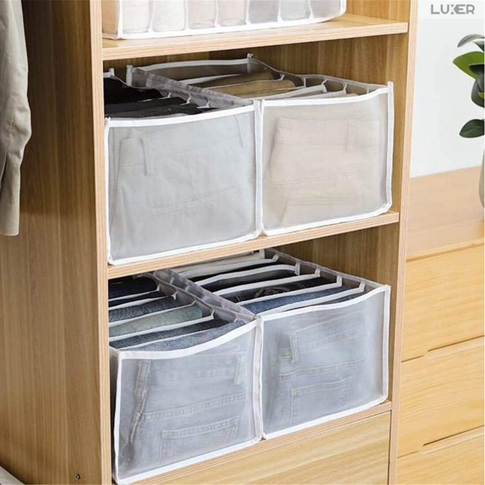 Cutie Tip Organizator de Haine si Lenjerie cu 7 Compartimente Luxer, Dimensiuni 36x14x12 cm, Alb, organizator haine bebelusi copii adulti pliabil ikea pepco dedeman jysk jumbo pentru calatorie bagaj sertar dulap dormitor emag leroy merlin luxer [3]
