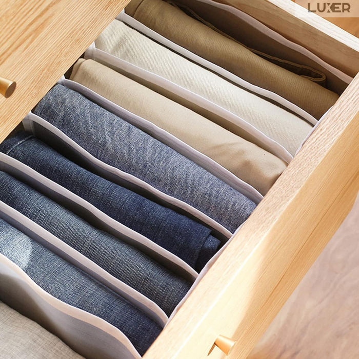 Cutie Tip Organizator de Haine si Lenjerie cu 7 Compartimente Luxer, Dimensiuni 36x14x12 cm, Alb, organizator haine bebelusi copii adulti pliabil ikea pepco dedeman jysk jumbo pentru calatorie bagaj sertar dulap dormitor emag leroy merlin luxer [4]