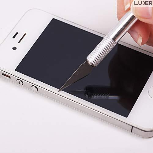 Cutter Metalic de Inalta Precizie Tip Bisturiu, 5 Lame de Rezerva, Portabil, Lama din Otel, pentru Origami/Activitati de Bricolaj, Lungime 15 cm, Silver, Luxer [8]