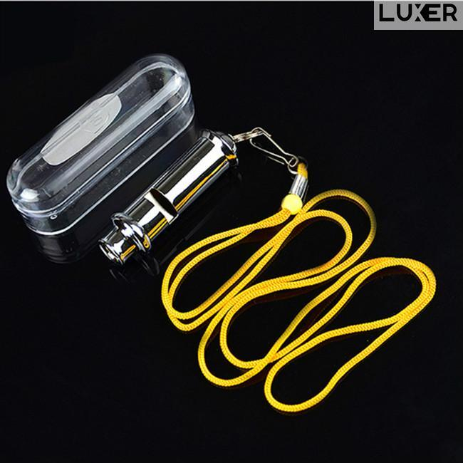 Fluier din Otel pentru Arbitrii, Drumetii, Activitati Fizice, Dresaj animale, Cu Snur, Lungime 8 cm, Argintiu, Luxer, fluier profesional decathlon din otel pentru arbitrii ideal pentru fluierat in timpul activitatilor fizice luxer [6]