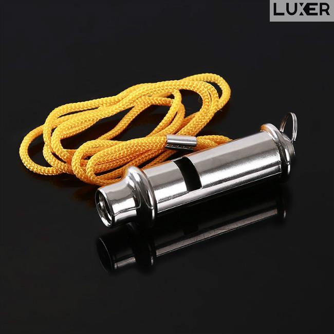 Fluier din Otel pentru Arbitrii, Drumetii, Activitati Fizice, Dresaj animale, Cu Snur, Lungime 8 cm, Argintiu, Luxer, fluier profesional decathlon din otel pentru arbitrii ideal pentru fluierat in timpul activitatilor fizice luxer [9]