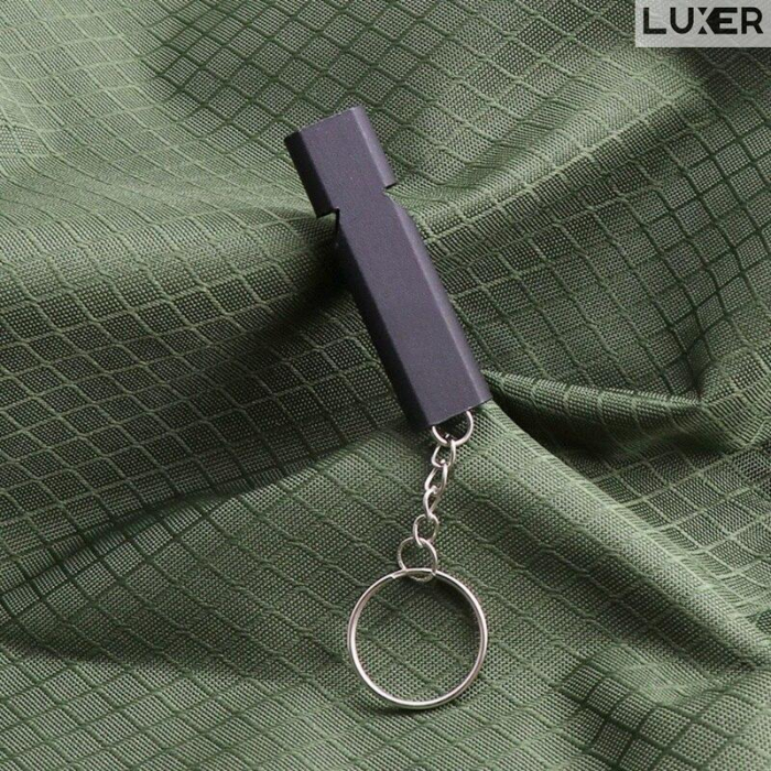 Fluier Dual din Aluminiu pentru Arbitrii, Drumetii, Activitati Fizice, Dresare animale, cu Inel pentru Chei, Tip Breloc, Lungime 6 cm, Negru, Argintiu, Auriu, Luxer pentru fluierat profesional decathlon luxer [6]