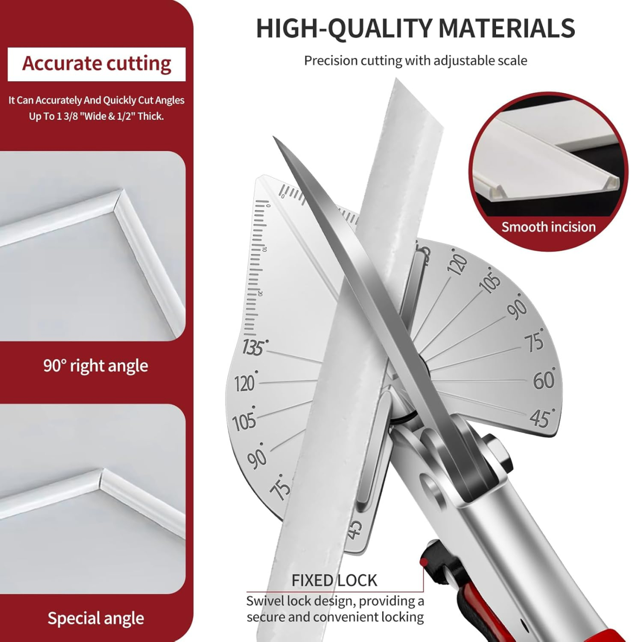 Foarfecă Unghiulară Reglabilă 45-135 Grade Lamă Oțel Inoxidabil [3]